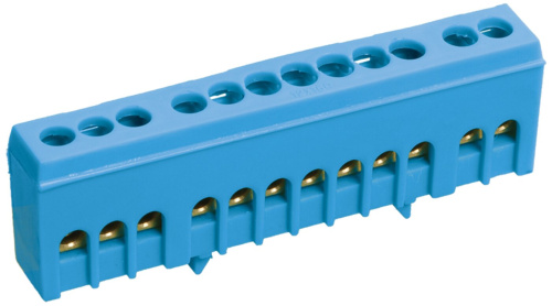 Шина N "ноль" в корп изол на DIN-рейку ШНИ-6х9-10-К-С ИЭК