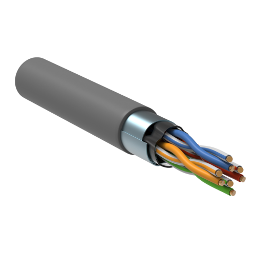 Витая пара F/UTP кат.5E 4х2х0,52 solid PVC серый (305м) РФ