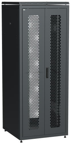 Шкаф сетевой 19" LINEA N 42U 800х800мм двустворчатая перфор. дверь задняя черный ITK