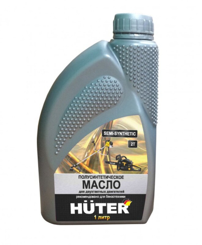 Масло 2Т полусинтетическое для двухтактных двигателей, для техники Huter.1л