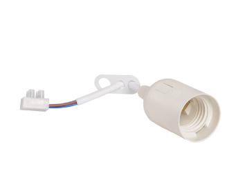 Ппл27-04-К51 Патрон подвесной с шнуром, пластик, Е27, белый (50шт), стикер на изделии, IEK