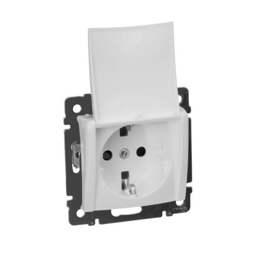 Розетка с з/к с крышкой Бел Valena