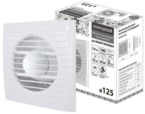 Вентилятор бытовой настенный 125 Народный TDM