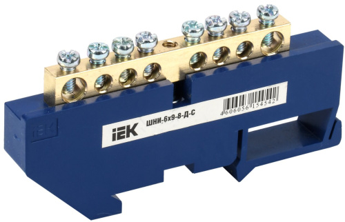 Шина N "ноль" на DIN-изол ШНИ-6х9-8-Д-С ИЭК