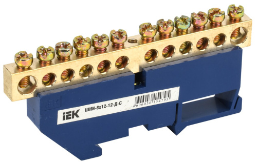 Шина N "ноль" на DIN-изол ШНИ-8х12-12-Д-С ИЭК