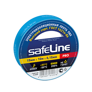 Изолента ПВХ SAFELINE 19мм/20м синяя