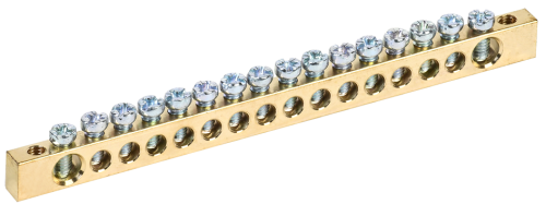 Шина PEN "земля-ноль" 6х9мм 16/2 (16групп/креп по краям) ИЭК