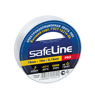 Изолента ПВХ SAFELINE 19мм/20м белая