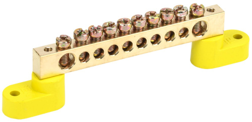 Шина PE "земля" на двух угловых изол ШНИ-8х12-10-У2-Ж ИЭК