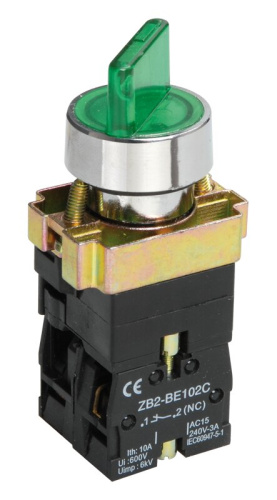 Переключатель LAY5-BK2365 2 положения зеленый ИЭК