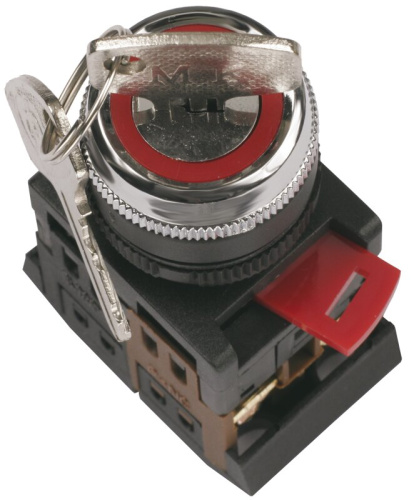 Переключатель АKS-22 черный с ключ. 2 полож. I-O 1з+1р ИЭК