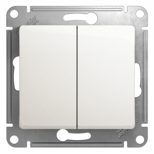 Переключатель 2-клавишный сх.6/2, 10АХ, механизм, ПЕРЛАМУТР GLOSSA