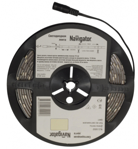 Светодиодная лента Navigator NLS-5050WW60-14.4-IP65-12V-Pro R5