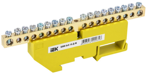Шина PE "земля" на DIN-изол ШНИ-6х9-18-Д-Ж ИЭК