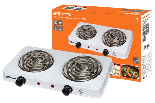 Электроплитка двухконф. ЭПС2 230 В, 2х1 кВт, спираль, TDM										