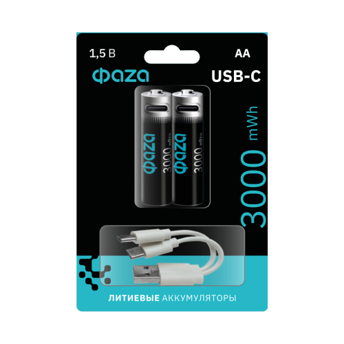 Аккумулятор ФАZА  АА 3000 mWh USB BL-2  5061576