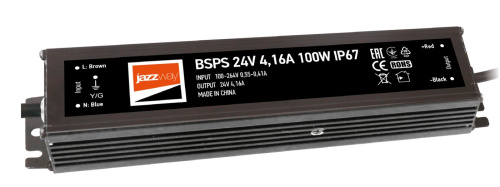 Драйвер BSPS 24V  4,160A=100W IP67 3 г.гар. Jazzway