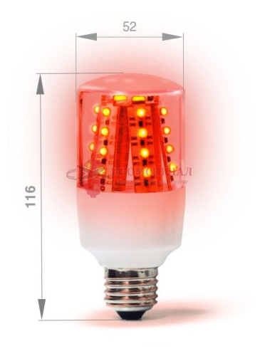 Лампа светодиодная ПЕРМЬ-М-28R 220В КРАСНАЯ 15кд