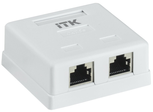 Настенная инф. розетка RJ45 кат. 5E FTP 2-порт ITK