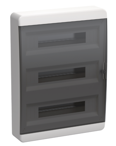 TEKFOR Корпус пластиковый ЩРН-П-54 IP41 черн. прозр. дверь IEK