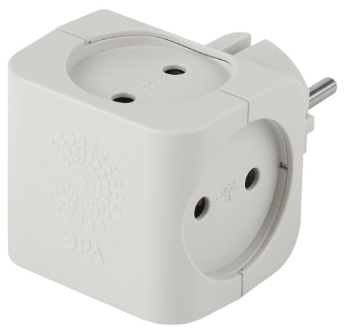 Тройник 4гн,без заземл.белый ЭРА SP-4-W