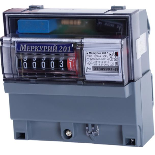 Счетчик "Меркурий" 201.6 1ф 10-80А 1 класс точн. 1 тариф.; имп. вых. мех  Инкотекс