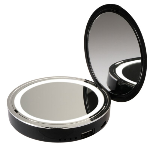 Зеркало с подсветкой Зеркало JAZZway ML-D9PB-bk, подсветка, пауэрбэнк, черн.