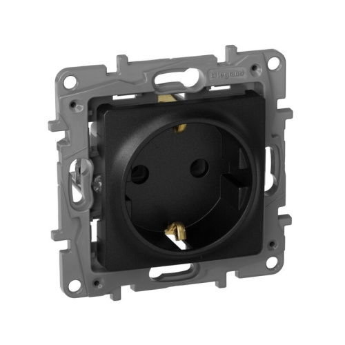 Розетка с/з 2п+З 220В винты Антрацит Legrand Etika 