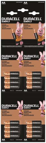 Элемент питания Duracell  LR6-4BL BASIC 4*4