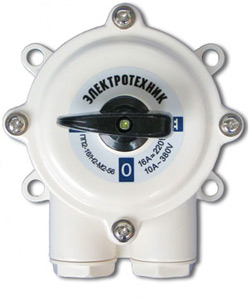 Переключатель пакетный ПП 2-16/Н2 М2 пл. 56 (16А, пластмассовый корпус, IP56)