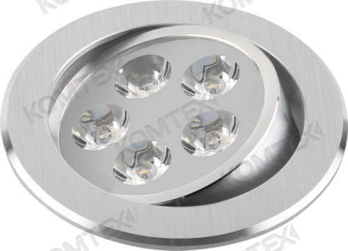 Светильник TITAN 05 1 71 ал с текстурой 4000К ЛЕД 5х1Вт 270Лм 35000ч d109 h56 d отверстия 92 IP20 КО