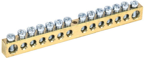 Шина PEN "земля-ноль" 8х12мм 14/1 (14групп/креп по цент) ИЭК