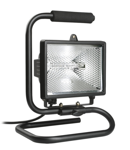 Прожектор ИО500П(переноска) галоген.черный IP54  ИЭК