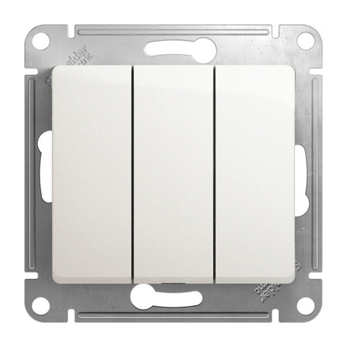 Выключатель 3-клавишный сх.1+1+1, 10АХ, механизм, ПЕРЛАМУТР GLOSSA