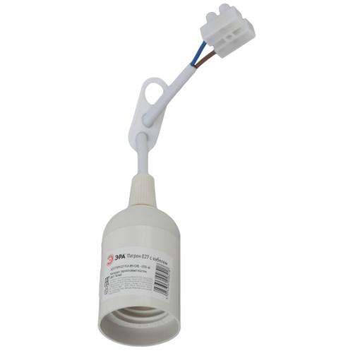 Патрон ЭРА Е27 с клеммной колодкой пластиковый белый