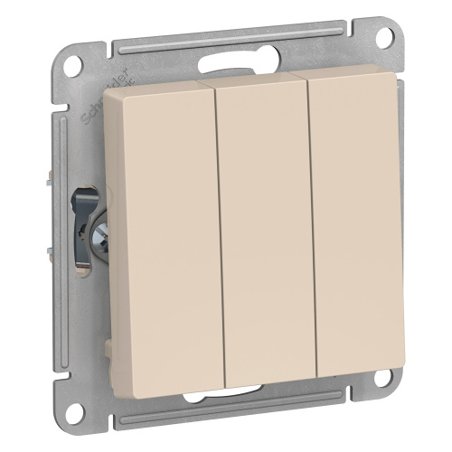 Выключатель 3-кл сх.1+1+1, 10АХ, механизм, БЕЖЕВЫЙ