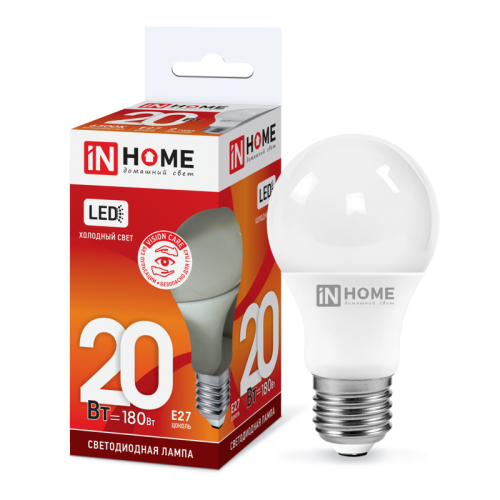 Лампа светодиодная LED-A60-VC 20Вт 230В Е27 6500К 1900Лм IN HOME
