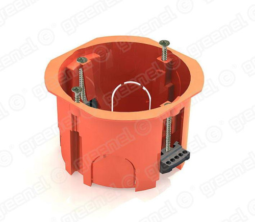 Коробка уст. D65x45 IP20 для скрытого монтажа в полых стенах в комплекте с саморезами, с пла (соед.)