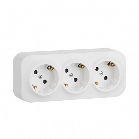 Розетка 3x2К+З с/шт-16 A - 250 В IP 20 - Белый