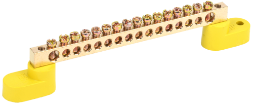 Шина PE "земля" на двух угловых изол ШНИ-6х9-16-У2-Ж IEK