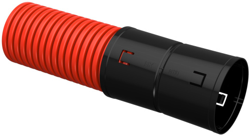 Труба гофр. двустенная ПНД d=110мм красная жесткая (6м) IEK