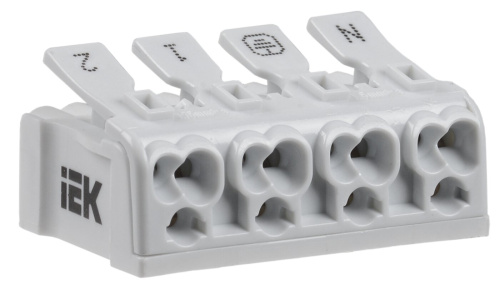 Клемма пружинная соединительная КСП4-2L+N+PE IEK, шт,