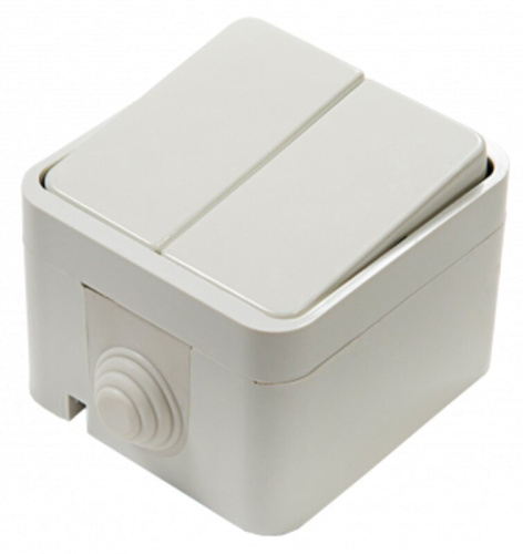 Выключатель 2кл AQUA ASD белый полугерметичный 3200