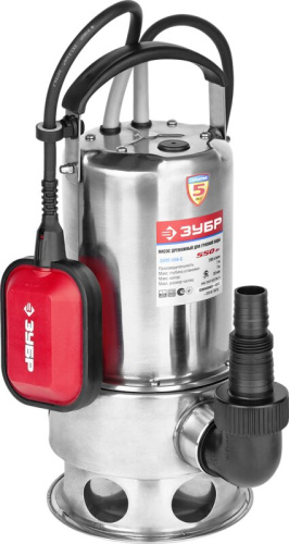 Насос ЗУБР погружной для грязной воды, корпус из нержавеющей стали, пропускная способность 200 л/мин
