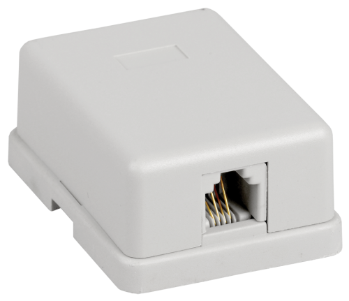 ITK Настенная розетка RJ12 6P4C, кат.3, UTP, 1-порт, белая