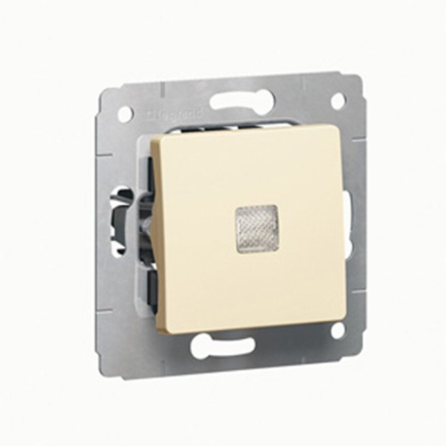 Механизм переключателя на 2 направления 1-кл. Cariva 10А IP20 с подсветкой сл. кость