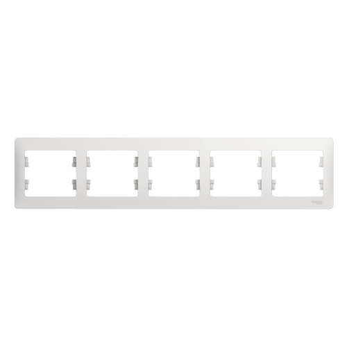 Рамка 5-постовая горизонтальная, БЕЛЫЙ GLOSSA