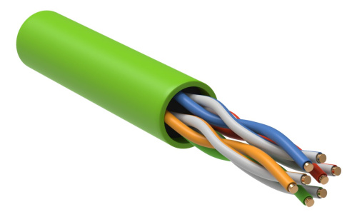 Кабель UTP, кат.5E 4x2х24AWG solid, LSZH, 305м, зеленый, внутренней прокладки ITK