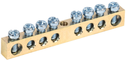 Шина PEN "земля-ноль" 6х9мм 8/1 (8групп/креп по центр) ИЭК