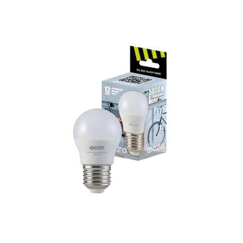 Лампа светодиодная FLL- G45 12w E27 5000K 230/50 ФАZA